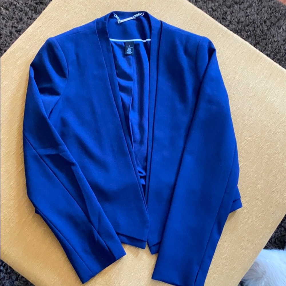 Crop blazer navy blue by White/Black